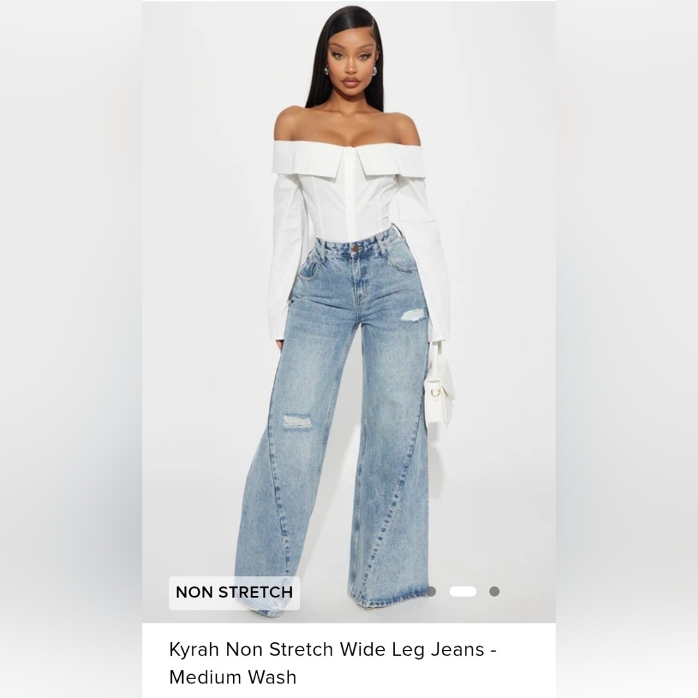 Fashion Nova Light Blue Wide Leg Jeans